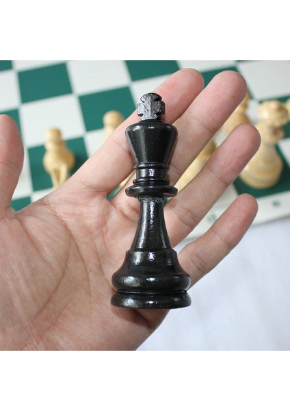 77MM No Chessboard Style mm Ortaçağ Satranç Seti Turnuva Satranç Satranç Tahtası Olmadan Tahta Oyunu Turu Seyahat Satranç Taşları Tahta Oyunu Bulmaca Çocuk Oyuncak (Yurt Dışından)