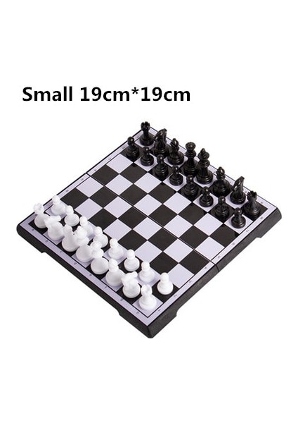 Küçük Siyah 19CM Stili En Li Taşınabilir Manyetik Plastik Satranç Seti Smalllarge Arkadaşlar Için Satranç Tahtası Çocuk ve Çocuk Eğlence Hediye Tahta Oyunları (Yurt Dışından) fiyatları