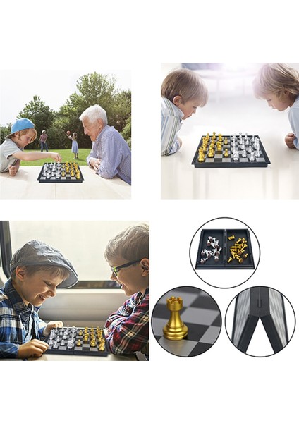 Chess Set Board Game For Kids Adults With Magnetic Chess Pieces Travel Chess Folding Chess Board Sets Educational Kids Toys (Yurt Dışından) fırsatları