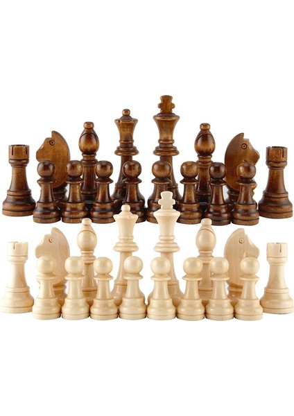 3 Inç Tarzı Ahşap Satranç Taşları Komple Chessmen Uluslararası Kelime Satranç Seti Satranç Parçası Eğlence Aksesuarları (Yurt Dışından)
