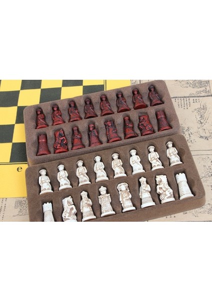 Küçük Stil Antika Satranç Taşları Pvc Satranç Tahtası Qing Piyon Chessman Figürinleri Gerçekçi Satranç Taşları Karakterler Çocuk Hediyeleri Satranç Tahtası Oyunu (Yurt Dışından)