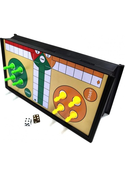 Flying Chess Style Uçuş Satranç Oyunu 25CM Kızma Birader Oyunu Manyetik 5'i 1 Arada Plastik Katlanır Satranç Tahtası ile Kızma Birader Satranç Kamp Gezisi Için Oyun (Yurt Dışından)