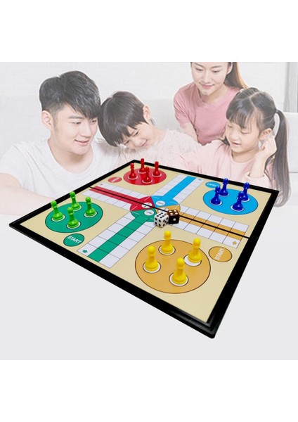Flying Chess Style Uçuş Satranç Oyunu 25CM Kızma Birader Oyunu Manyetik 5'i 1 Arada Plastik Katlanır Satranç Tahtası ile Kızma Birader Satranç Kamp Gezisi Için Oyun (Yurt Dışından)