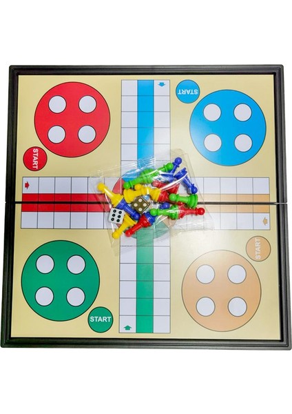 Flying Chess Style Uçuş Satranç Oyunu 25CM Kızma Birader Oyunu Manyetik 5'i 1 Arada Plastik Katlanır Satranç Tahtası ile Kızma Birader Satranç Kamp Gezisi Için Oyun (Yurt Dışından)