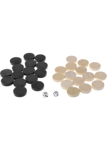 2.4cm Tarzı Tahta Taslak Dama Tavla Çocuklar Için Satranç Taşları Masa Oyunu 2 Zar Günlük Masa Oyunları Zeka Oyunları Eğlence (Yurt Dışından)