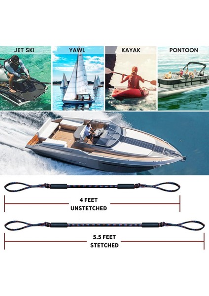 No.2 Tarzı Et Bungee Dock Hattı Tekne Için Bağlama Halatı 4 Ft 2 Halat Halat Bungee Kordon Dockline Tekneler Kayık Aksesuarları (Yurt Dışından) indirimleri