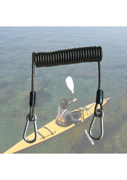 Siyah Stil Geri Çekilebilir Aracı Ipi Balıkçılık Sarmal Ipi Ağır Hizmet Güvenlik Halatı Kayık Kürekler Deniz Balıkçılığı Için Tel Halat (Yurt Dışından) fırsatları
