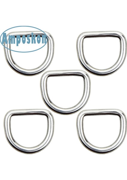 Delta Yüzük 4 x 25 mm Stili 5 Adet O Ring & D Ring Paslanmaz Çelik Cilalı Kaynaklı Genişlik Kayık Tekne Aksesuarları Deniz Şişme Bot (Yurt Dışından)