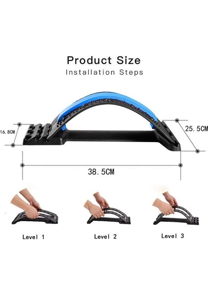 Siyah Stil Manyetik Akupresür Noktaları ile Çok Seviyeli Sırt Germe Cihazı Sırt Masajı Ağrı Sedyesi Için Bel Desteği Omurga (Yurt Dışından)