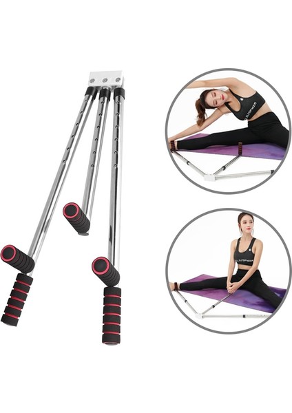 Ip ve Tutamak Tarzı ile 3 Bar Bacak Sedye Ayarlanabilir Bölünmüş Germe Makinesi Paslanmaz Çelik Ev Yoga Dans Egzersiz Esneklik Eğitim Ekipmanları (Yurt Dışından)