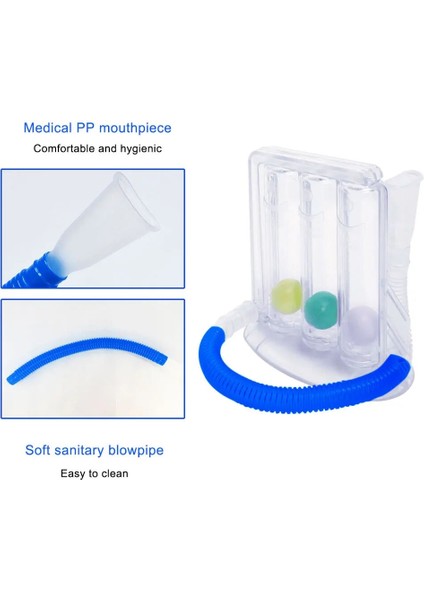 Beyaz Stil 3-Ball Instrument Breath Training Student Vital Capacity Training Body Measuring Lung Function Exercise Rehabilitation Device (Yurt Dışından) fırsatları