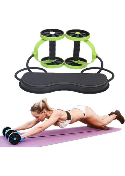Yeşil Stil Ab Tekerlekler Rulo Karın Streç Elastik Çekme Halatı Aracı Karın Kas Çalıştırıcı Egzersiz Fitness Ekipmanları (Yurt Dışından)