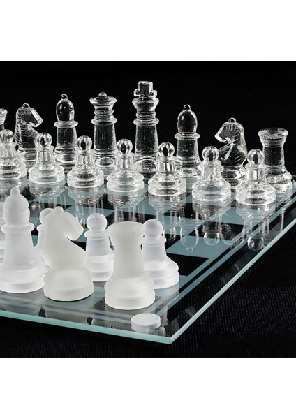 Beyaz Stil Cam Satranç Tahtası Yüksek Li Zarif Cam Satranç Taşları Satranç Oyunu Seti 25CM cm Ahşap Satranç Tahtaları Tavla Masa Oyunu (Yurt Dışından) modelleri