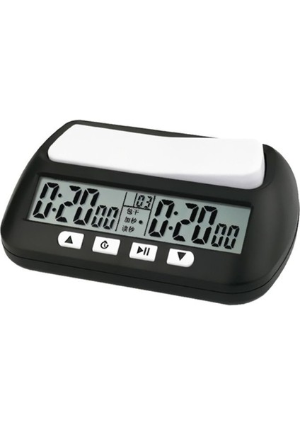 Siyah Stil Professional Chess Clock Compact Digital Watch Count Up Down Timer Electronic Board Game Bonus Competition Hour Meter (Yurt Dışından)