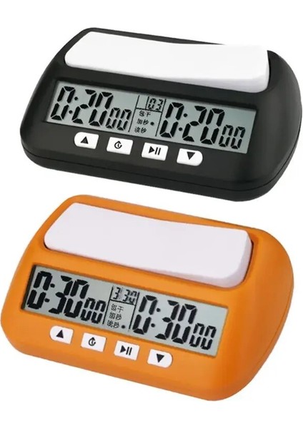 Siyah Stil Professional Chess Clock Compact Digital Watch Count Up Down Timer Electronic Board Game Bonus Competition Hour Meter (Yurt Dışından)
