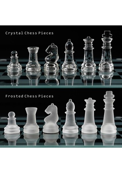 Küçük Stil Craft Kristal Cam Lüks Satranç Seti Akrilik Satranç Tahtası Anti-Kırık Zarif Cam Satranç Taşları Masa Oyunu Aile Satranç Oyunu Seti (Yurt Dışından) modelleri