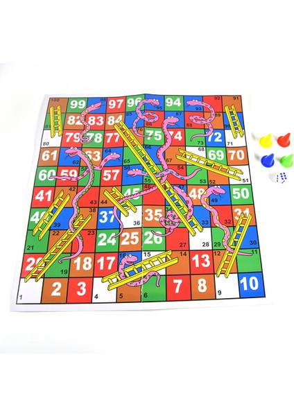 Renk Stili 1set Snake Ladder Educational Kids Children Toys Interesting Board Game Set Portable Flying Chess Board Family Board Game (Yurt Dışından) fiyatları