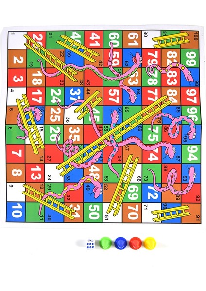 Renk Stili 1set Snake Ladder Educational Kids Children Toys Interesting Board Game Set Portable Flying Chess Board Family Board Game (Yurt Dışından) fırsatları