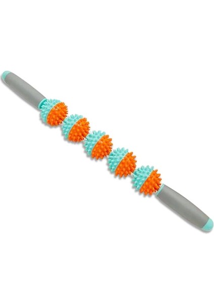 5q Çubuk Go Stili Masaj Sopası Spor Salonu Kas Masaj Silindiri Yoga Çubuğu Vücut Relax Aracı Selülit Önleyici Tetik Noktası Çubuğu ile 5 Noktalı Dikenli Top (Yurt Dışından)