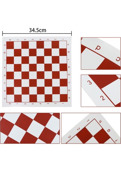 42X42CM Yeşil Stil 34.5X34.5CMCM Pvc Deri Turnuva Satranç Tahtası Çocuklar Için Eğitici Oyunlar Eğlence Tahta Oyunları Yeşil Kahverengi (Yurt Dışından)