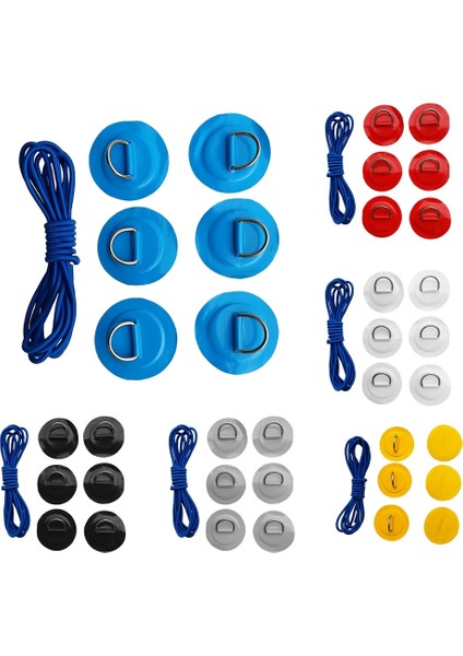 Mavi Stil Et Kayık Pvc Şişme Bot Kano Raft Paslanmaz Çelik D-Ring Patchpad ve Elastik Bungee Halat Kordon Bağlama (Yurt Dışından)