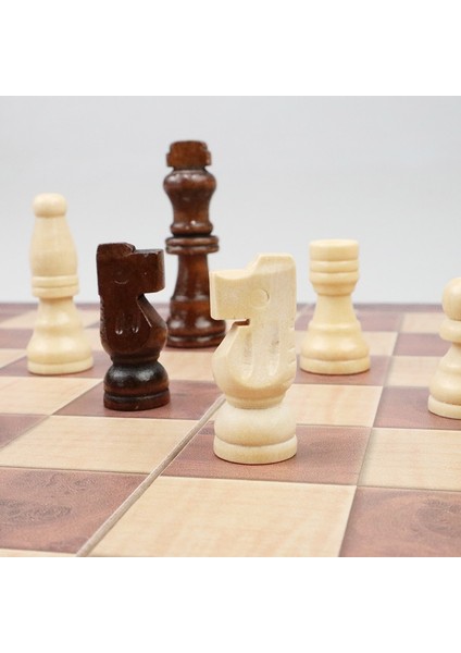Ahşap 34X34CM Stili 3 In 1 Ahşap Uluslararası Satranç Seti Ahşap Satranç Tahtası Oyunları Dama Bulmaca Oyunu Nişanlı Çocuklar Için Doğum Günü Hediyesi Satranç Tahtası (Yurt Dışından)
