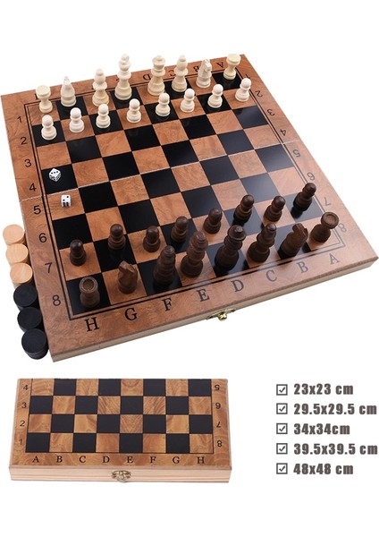23X23CM Tarzı Eğlenceli Aile Ahşap Satranç Dama Çocuklar Için Set Yetişkin Seyahat Taşınabilir Katlanır Satranç Tahtası Oyun Setleri Çeşitli Özellikler (Yurt Dışından)