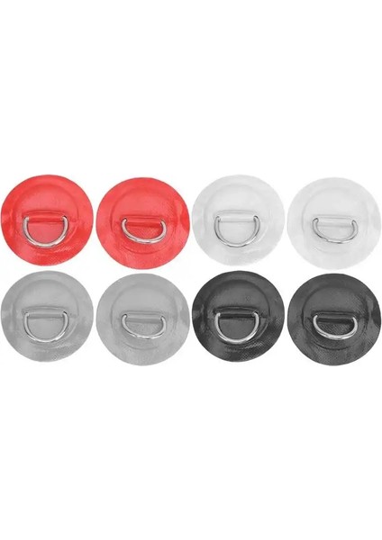 Siyah Stil 2 Adet Şişme Bot Kayık D-Ring Pad Yama Pvc Deniz D-Ring Pad Paslanmaz Çelik Sabit Toka (Yurt Dışından)