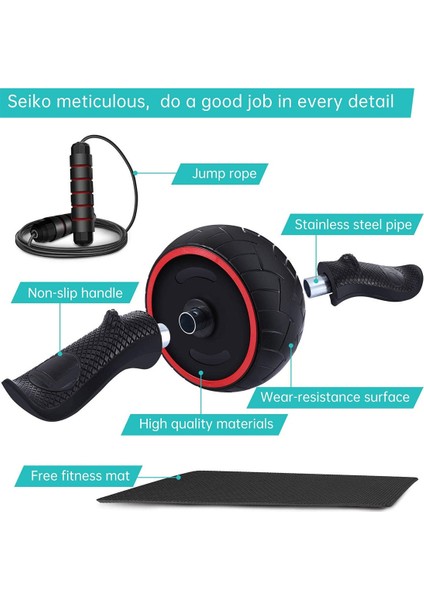 Kırmızı Stil Güç Ab Tekerlek Silindiri Atlama Ipi Ev Spor Salonu Karın Egzersiz Egzersiz Ekipmanları Vücut Geliştirme Fitness Kas Boks Eğitmeni (Yurt Dışından) modelleri