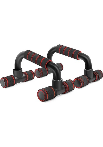 Kırmızı Stil Şınav Standları Ev Spor Salonu Fitness Ekipmanları Göğüs Kas Eğitimi Süngeri I-Şekilli Push Up Braketi Kapsamlı Egzersiz (Yurt Dışından)
