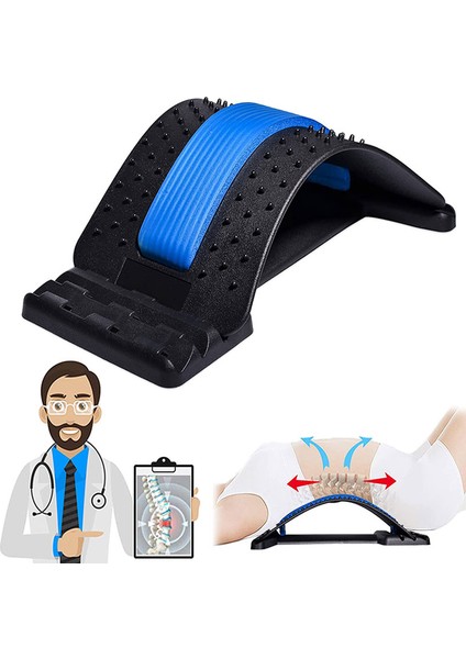 Stil 2 Mavi Stil Multi-Level Adjustable Back Massager Stretcher Lumbar Spine Support Corrector Neck Stretch Tools Massage Pain Relief Relaxation (Yurt Dışından) fiyatları