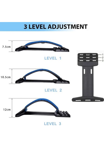 Stil 2 Mavi Stil Multi-Level Adjustable Back Massager Stretcher Lumbar Spine Support Corrector Neck Stretch Tools Massage Pain Relief Relaxation (Yurt Dışından) fırsatları