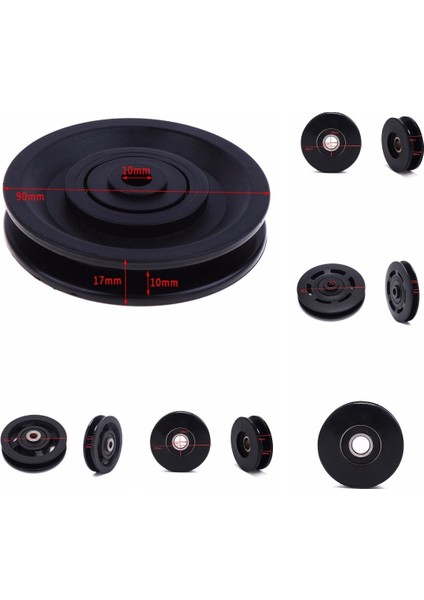 Kırmızı Stil High Black Wearproof Nylon Bearing Pulley Wheel 3.5" Cable Gym Universal Fitness Sports Lifting Equipment Part (Yurt Dışından) fırsatları