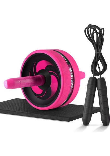 Ip Stili ile Pembe C Yeni Ab Rulo ve Atlama Ipi Hiçbir Gürültü Karın Tekerlek Ab Rulo Kol Bel Bacak Egzersiz Gym Fitness Ekipmanları Için Mat ile (Yurt Dışından)
