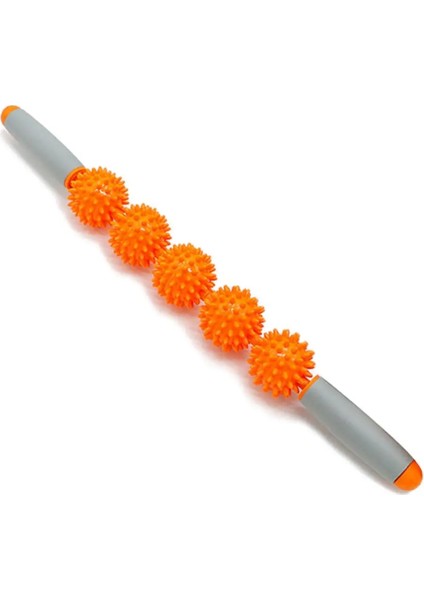 5q Çubuk Turuncu Stili Masaj Sopası Spor Salonu Kas Masaj Silindiri Yoga Çubuğu Vücut Relax Aracı Selülit Önleyici Tetik Noktası Çubuğu ile 5 Noktalı Dikenli Top (Yurt Dışından)