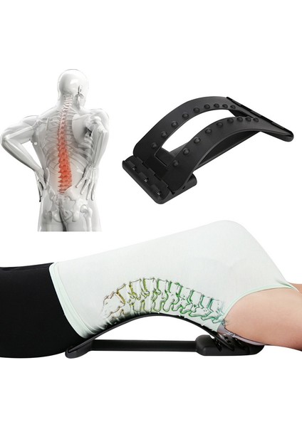 Yeşil Stil Sırt Germe Masajı Sihirli Sedye Fitness Bel Desteği Gevşeme Ağrı Düzeltici (Yurt Dışından)