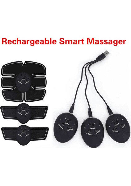 1 Bütün Set Stili Şarj Edilebilir Abs Karın Kas Stimülatörü Ems Masajı Bacak Kol Karın Kas Eğitmen Egzersiz Cihazı Ev Spor Salonu Dişli Için (Yurt Dışından)