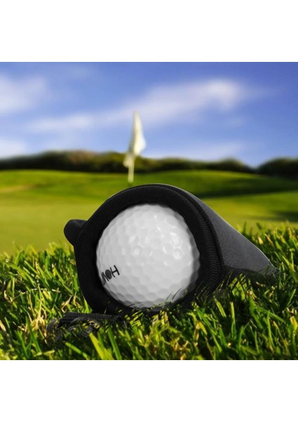 Siyah Stil Golf Topu Yıkayıcı Temizleyici Kılıf Çanta Golf Silme Torbası Golf Koruyucu Kol Hafif Taşınabilir Dayanıklı Golf Topu Ovma Aracı (Yurt Dışından)