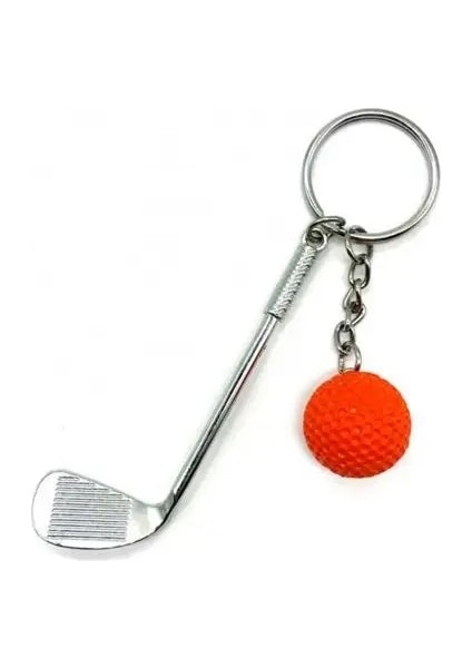 Turuncu Tarzı Golf Ball Club Key Chain Lightweight Backpack Pendant Car Keychain Fashion Split Keyring Car Key Holder 골프공 (Yurt Dışından)