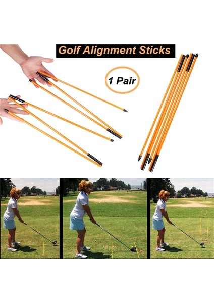 Sarı Stil Golf Hizalama Çubuğu Golf Becerilerini Geliştirmek Için Eğitim Yardımı Koyarak Top Pozisyon Puanları Salıncak Düzlemi Turuncu Fiberglas (Yurt Dışından) modelleri