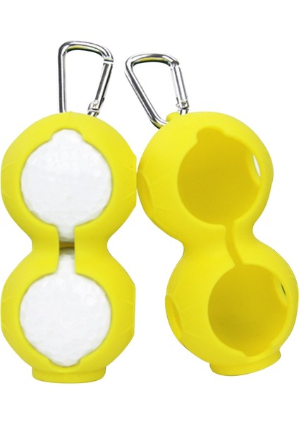 Sarı Çift Delik Stili Golf Topu Koruyucu Kapak Yumuşak Silikon Bel Tutucu Kol Saklama Çantası Anahtarlık Golf Aksesuarları Spor Araçları (Yurt Dışından)
