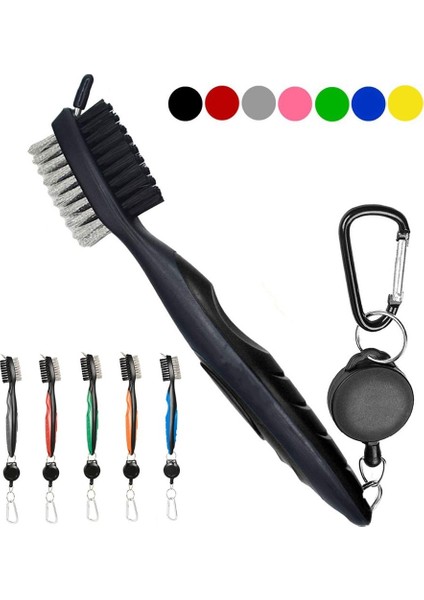 Koyu Gri Tarzı Golf Kulübü Temizleme Fırçası Çift Taraflı, Geri Çekilebilir Zip-Line Aracı Aksesuarları ile Golf Kulübü Için Anahtarlıklı (Yurt Dışından) fiyatları