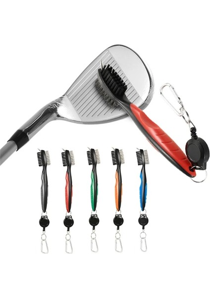 Koyu Gri Tarzı Golf Kulübü Temizleme Fırçası Çift Taraflı, Geri Çekilebilir Zip-Line Aracı Aksesuarları ile Golf Kulübü Için Anahtarlıklı (Yurt Dışından) modelleri