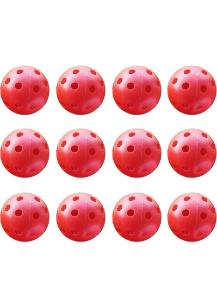 12PCS Red Balls Style 12 Paket Çok Renkli Plastik Golf Antrenman Topları Hava Akışı Içi Boş Çap 1. Sürüş Menzili Için Golf Topları Salıncak Egzersizi Yeni (Yurt Dışından)