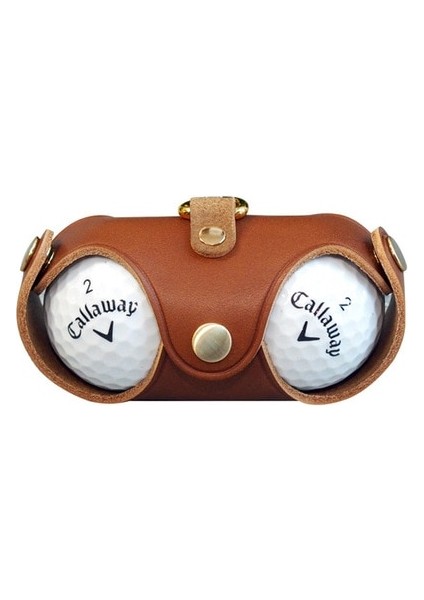Kumral Tarzı 1 Adet Golf Mini Top Çanta Faux Deri Bel Kılıfı Saklama Çantası Konteyner 2 Topları Tutun Döner Bel Kemeri Klipsi (Yurt Dışından)