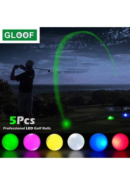 Sarı Stil Profesyonel Golf Topları LED Işıklı Gece Golf Topları, Yeniden Kullanılabilir ve Uzun Ömürlü Glow Eğitim Golf Uygulama Topları (Yurt Dışından)