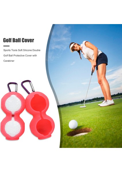 Gül Kırmızı Tek Delik Stili Golf Topu Koruyucu Kapak Yumuşak Silikon Bel Tutucu Kol Saklama Çantası Anahtarlık Golf Aksesuarları Spor Araçları (Yurt Dışından) modelleri