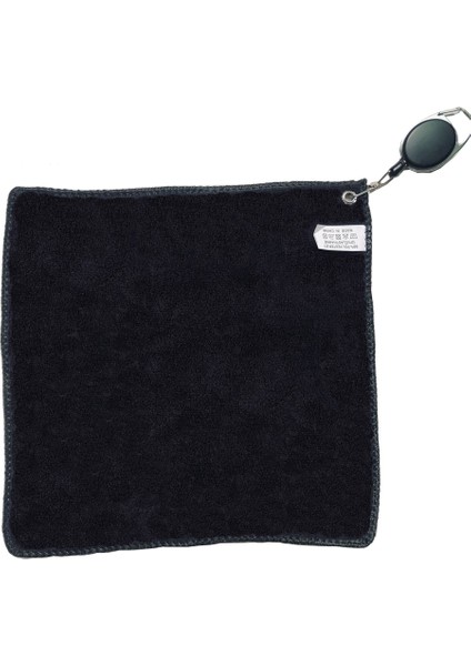 Siyah Stil Golfçü Için 1 Adet Siyah Golf Havlusu Pamuk Golf Islak ve Kuru Amfibi Siyah Kancalı Golf Topu Temizleme Havlusu Geri Çekilebilir (Yurt Dışından)