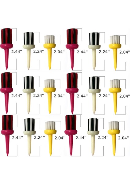 18 Adet Tarzı Dayanıklı Golf Tees Plastik Kırılmaz Eğitim Fırçası Tee Set Top Tutucu Temizleyici Aracı Golfçü Aksesuarları (Yurt Dışından)