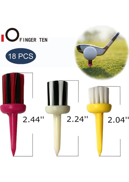 18 Adet Tarzı Dayanıklı Golf Tees Plastik Kırılmaz Eğitim Fırçası Tee Set Top Tutucu Temizleyici Aracı Golfçü Aksesuarları (Yurt Dışından)
